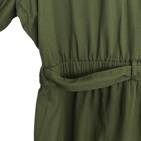 J Crew Long Sleeve Utility Shirt Dress Size 20 Olive Green Pockets Belt NWT - Picture 8 of 10